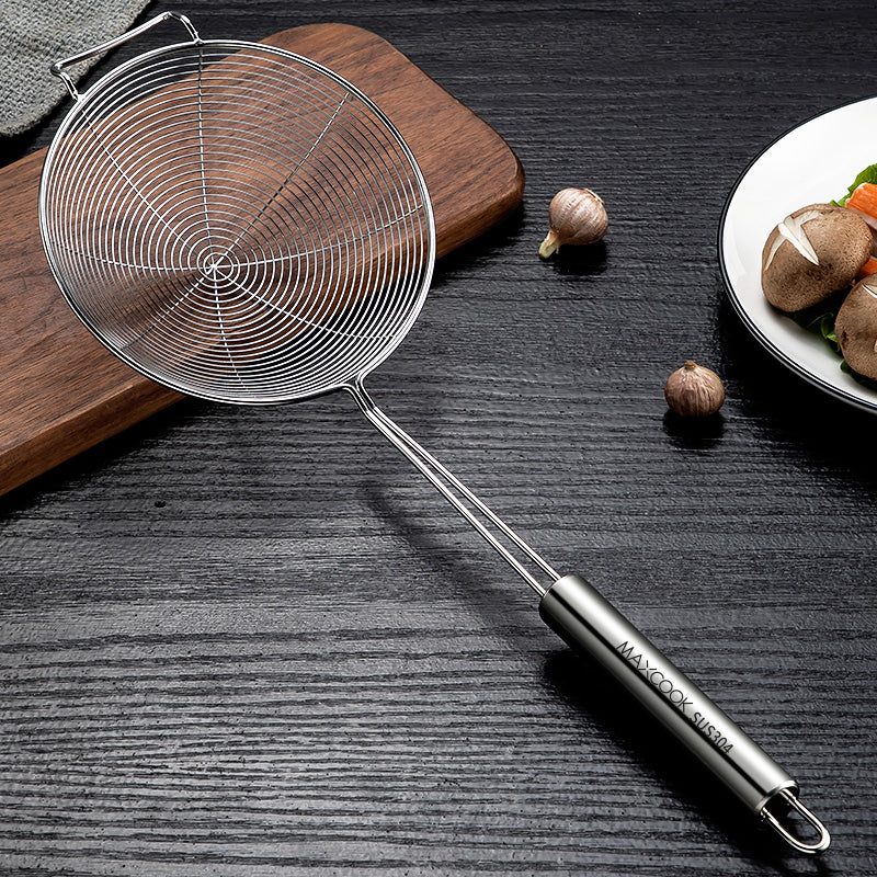 Maxcook Écumoire, tamis et cuillère en acier inoxydable 304, pour la cuisson et la friture, ustensile de cuisine, tamis à fils, cuillère à pâtes, 16 cm, MCCU2380