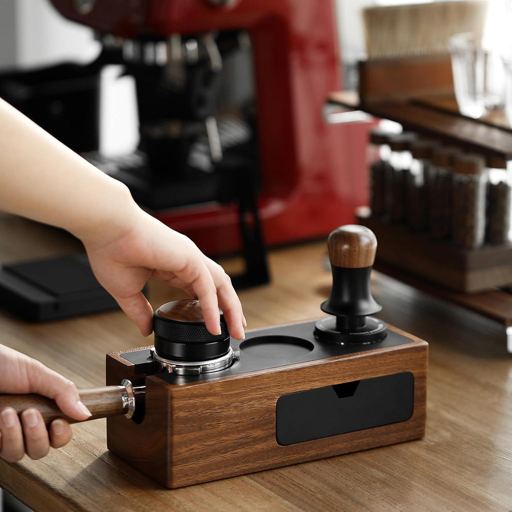 MHW-3BOMBER Distributeur de café 58,35 mm, outil de distribution d'espresso, niveleur d'espresso à hauteur réglable, 58 mm, base en acier inoxydable en coin, modèle : T5270L4