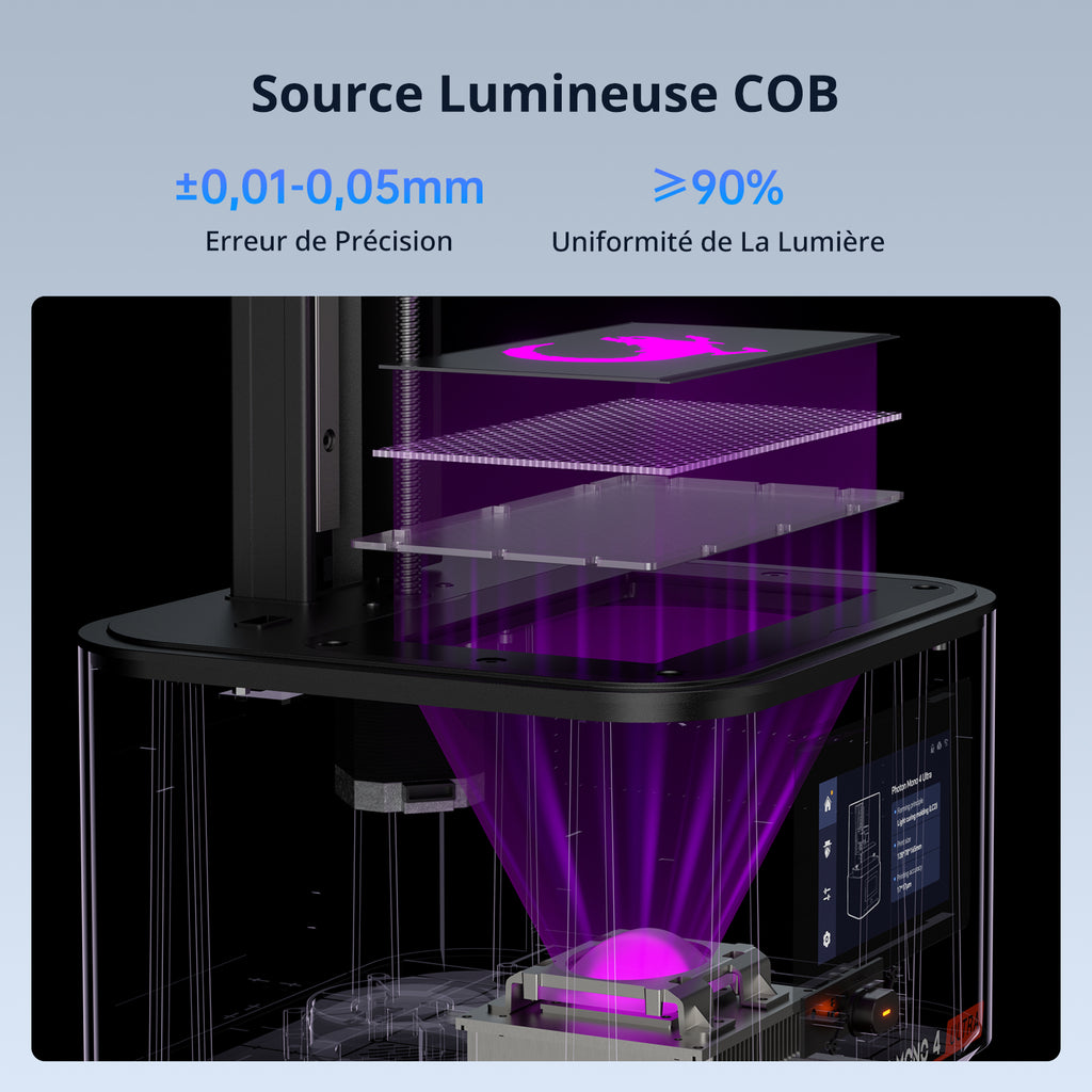 ANYCUBIC Photon Mono 4 Ultra 10K, imprimante 3D à résine, écran LCD mono 7 pouces, source COB, impression rapide 120 mm/h, volume 153,4 x 87 x 165 mm