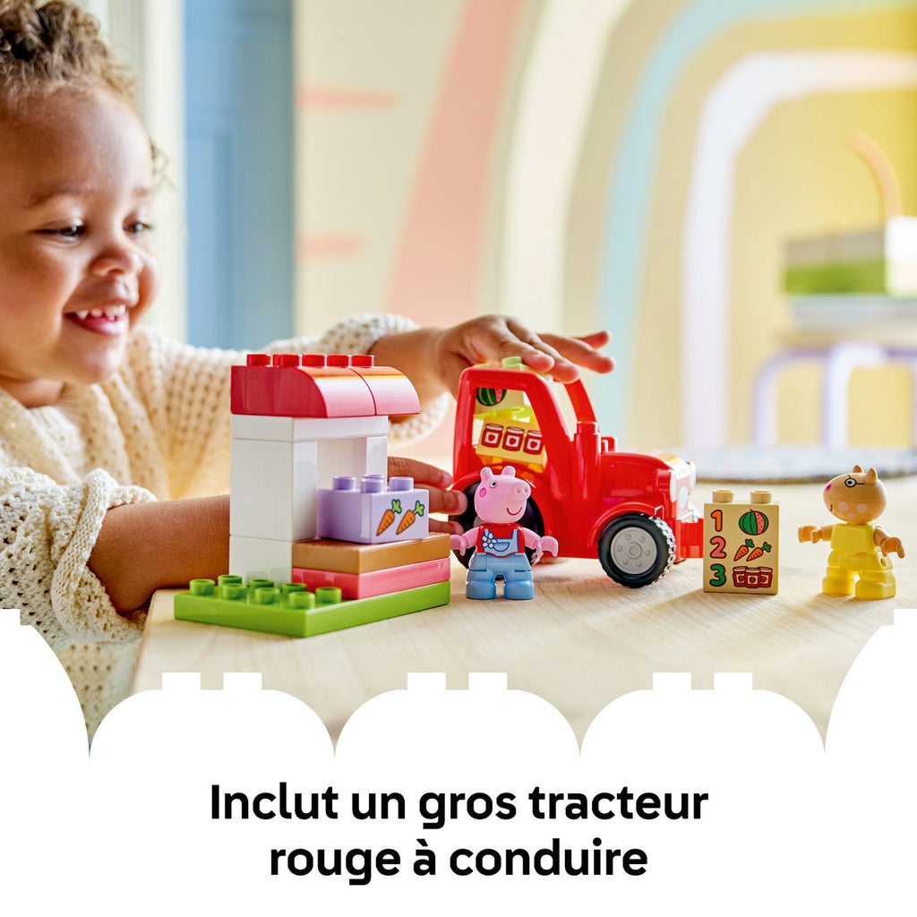 LEGO DUPLO Tracteur et stand de marché de Peppa Pig 10468 Set de jouets de construction pour tout-petits