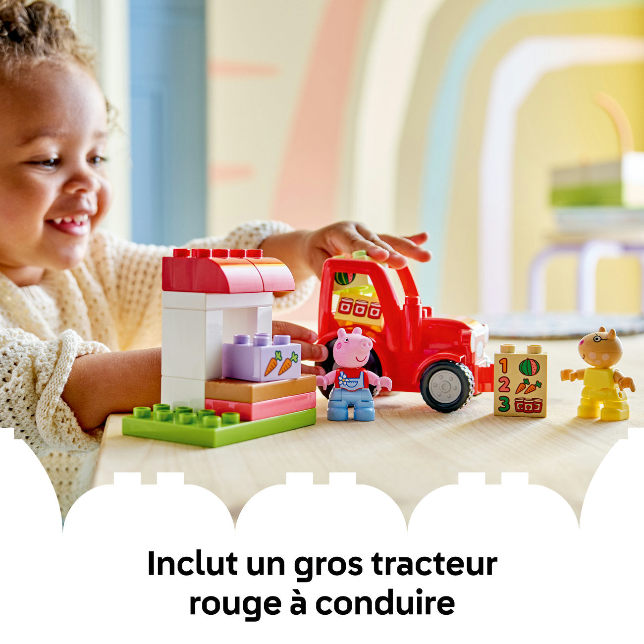 LEGO DUPLO Tracteur et stand de marché de Peppa Pig 10468 Set de jouets de construction pour tout-petits
