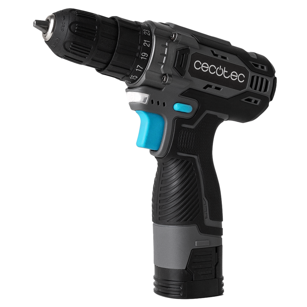 Cecotec PowerForce 1620 Easy Hand 16V Cordless Drill Driver Kit - 38Nm Power Drill with 2x 2.0Ah Batteries, 1500 RPM, 25+1 Torque Settings, Carrying Case & Accessories for Home & DIY