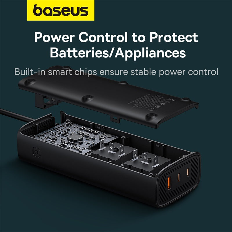 Baseus Pro Onduleur de puissance pour voiture 150 W 220 V CN/EU - Noir