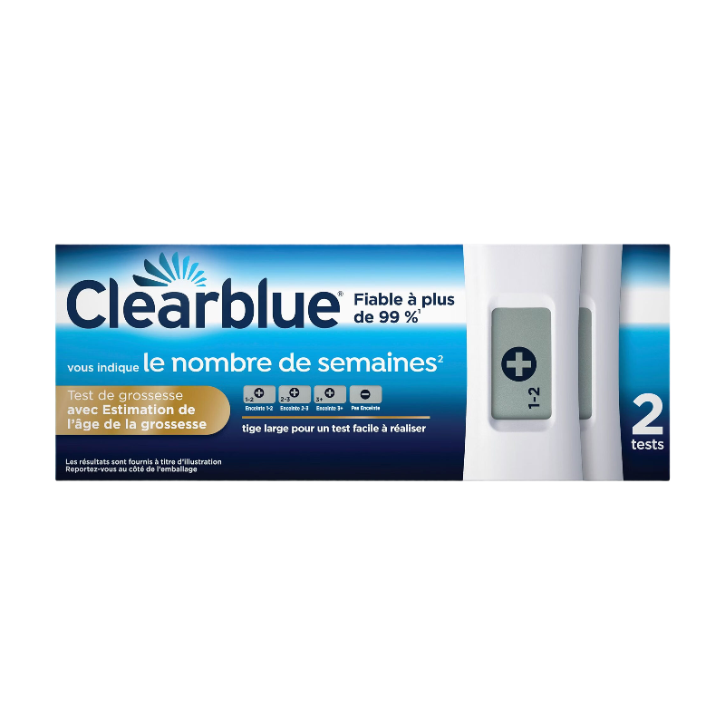 CLEARBLUE - Test de Grossesse avec Estimation de l'âge - 2 Unités