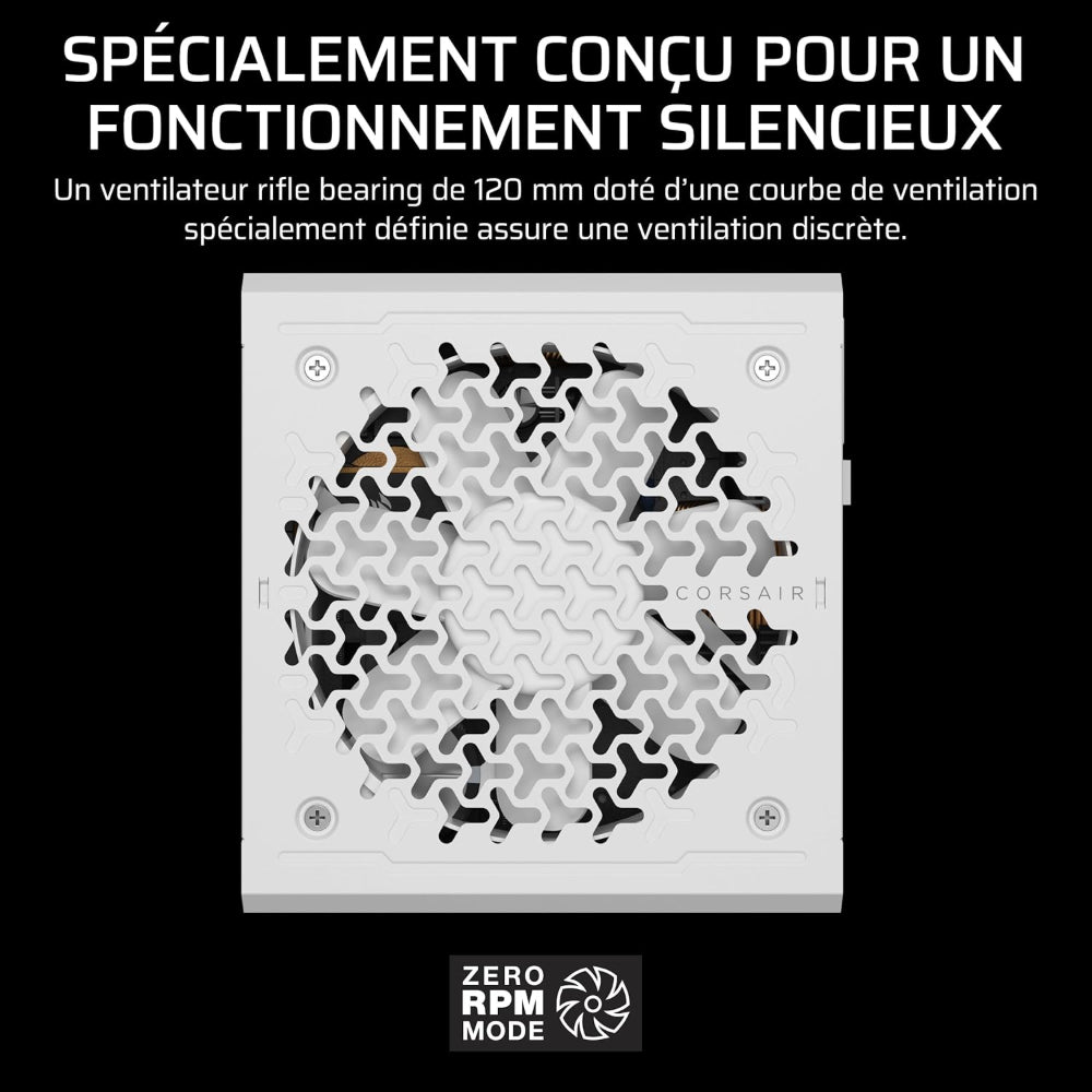 CORSAIR RM850e 2025 Bloc d'alimentation ATX modulaire - Blanc