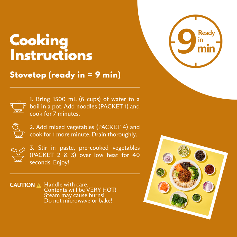 NOODEELOONG Nouilles sautées avec sauce salée classique de Pékin - 217 g