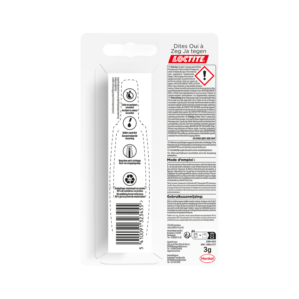 Loctite – Super Glue-3 Creative (stylo de 3 g) – Colle gel cyanoacrylate ultra précise qui ne coule pas – Colle forte pour collage rapide et puissant sur surfaces poreuses et verticales