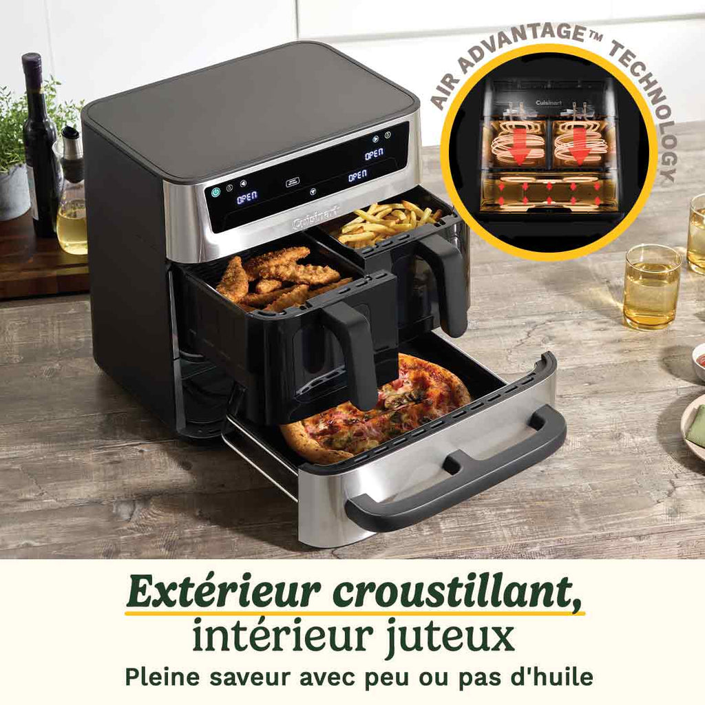 Cuisinart Friteuse à air et four triple zone 13,6 L acier inoxydable – AFT13XSSE