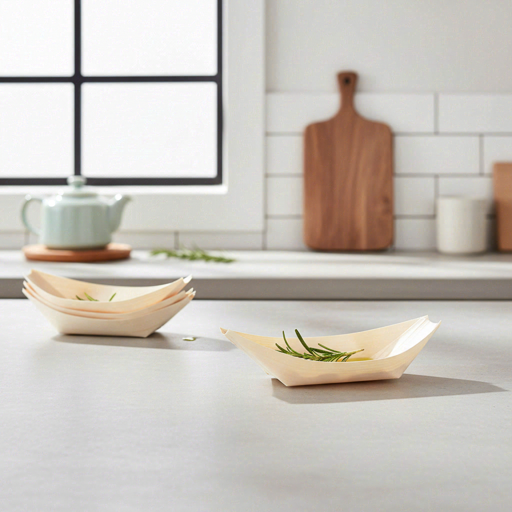 Barquettes en bois pour amuse-bouches - 6 pièces