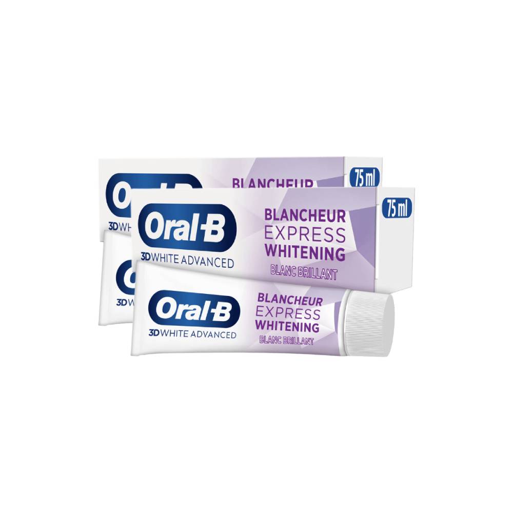 Oral B 3D White Advanced Luxe Toothpaste Intense 75 ml - Pack of 2 (2 x 75ml = 2 tubes)