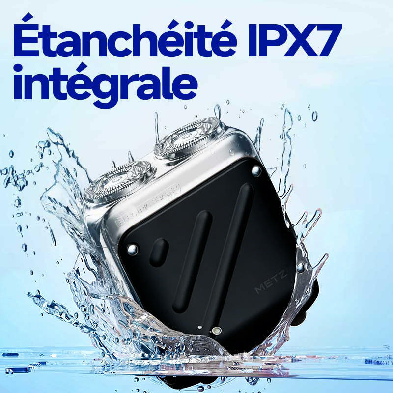 METZ Rasoir électrique pour homme style voiture supersportive, portable, coffret cadeau, cadeau parfait pour la Saint-Valentin de Qixi pour petit ami et père, Argent irisé