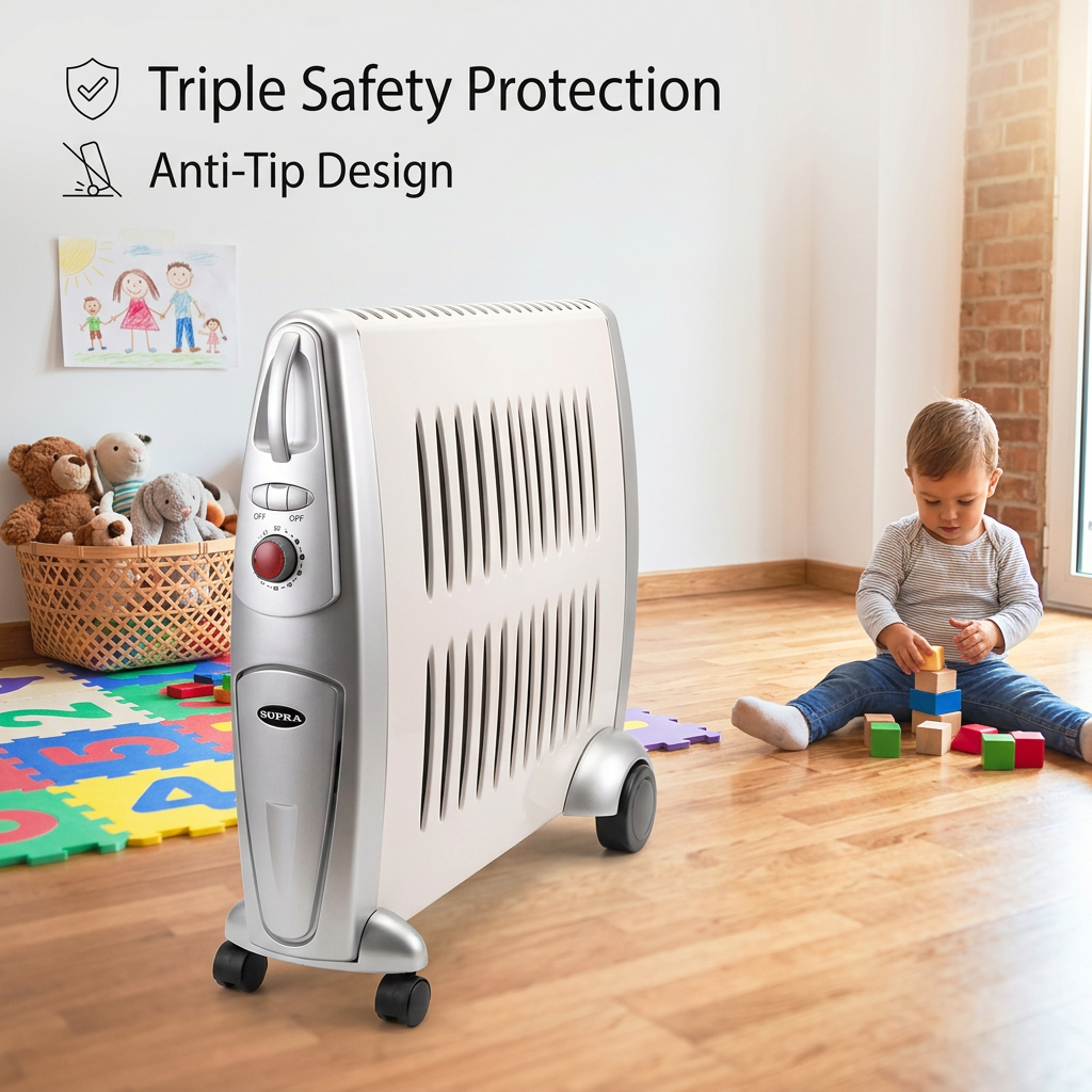 SUPRA Ceramino 1503 Radiateur en céramique 1500 W Chauffage portable 3 niveaux de puissance 0,7 L Humidificateur Protection de sécurité antigel