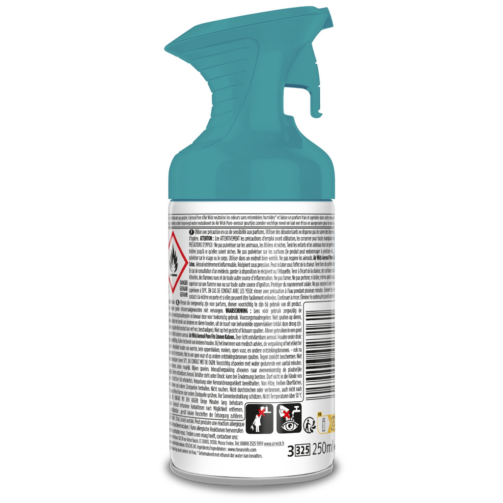AIR WICK Pure Spray désodorisant neutralise les odeurs sans retombée humide Douceur de Coton 250 ml