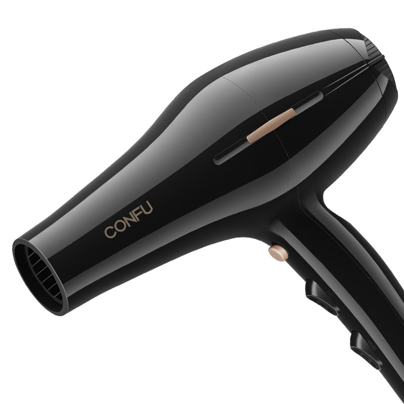 CONFU Sèche-cheveux haute vitesse 8926 Noir, 19 000 tr/min, puissance longue durée 2300 W, deux embouts d'air