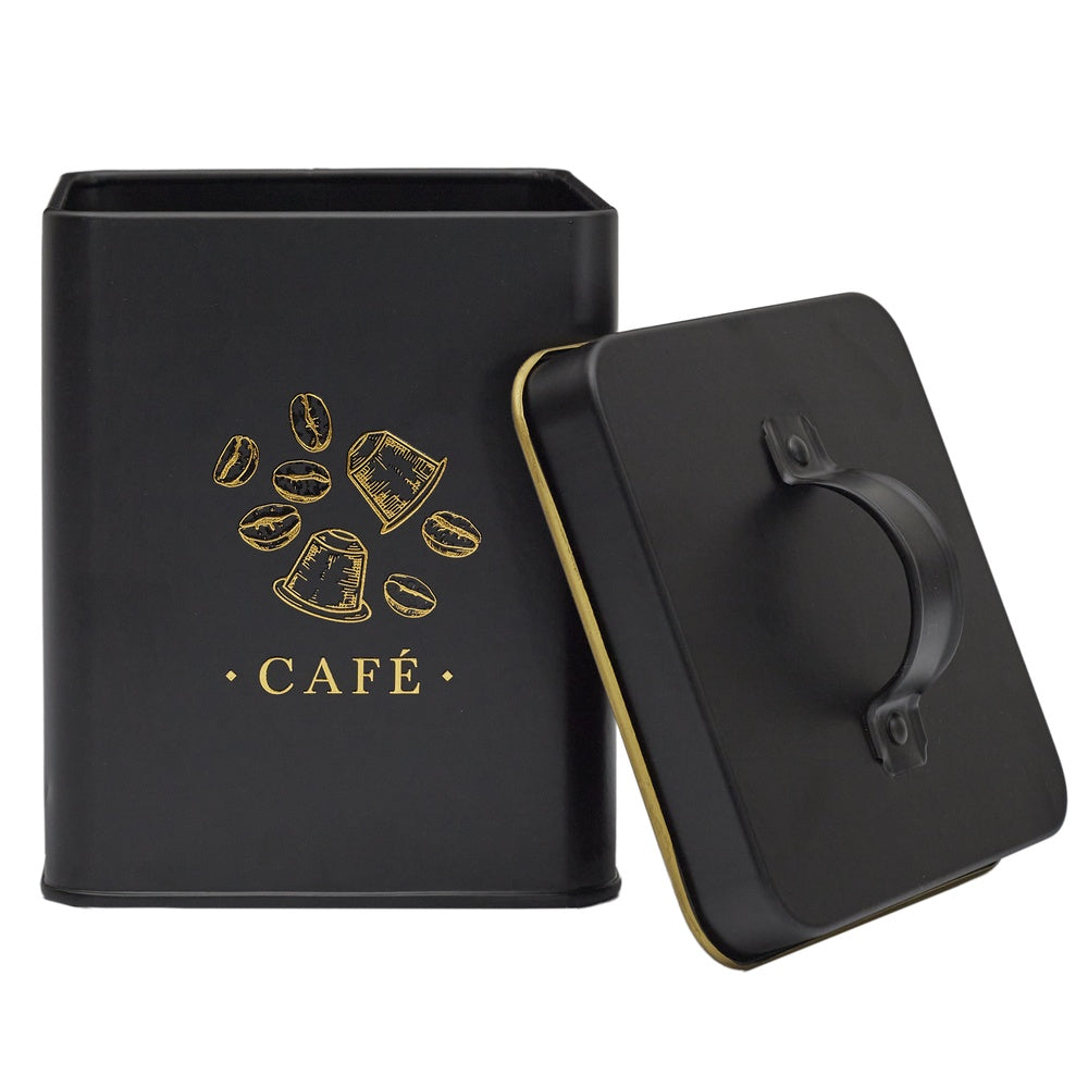 COOK CONCEPT Boîte à café en métal Noir et doré