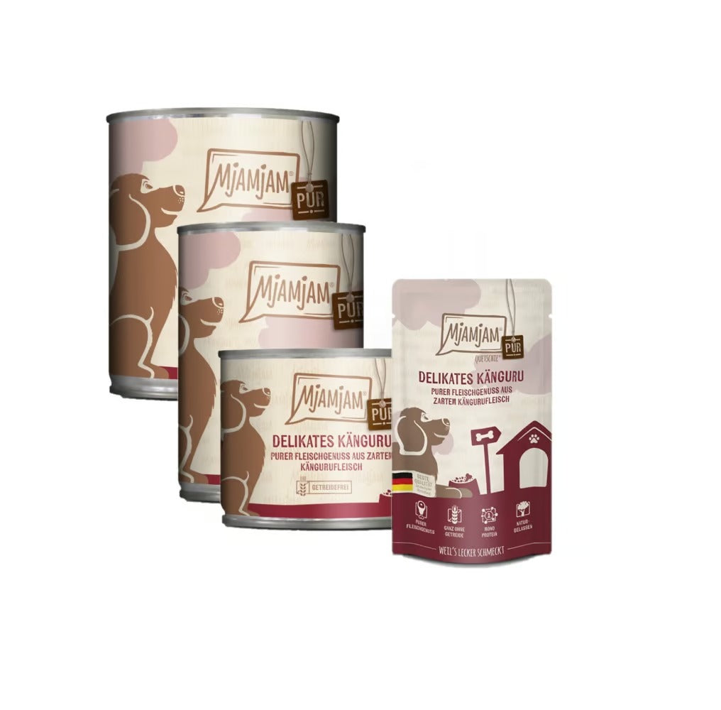 [Peut être servi frais pour l'été] MjAMJAM Nourriture humide pure pour chien kangourou - 400 g x 6