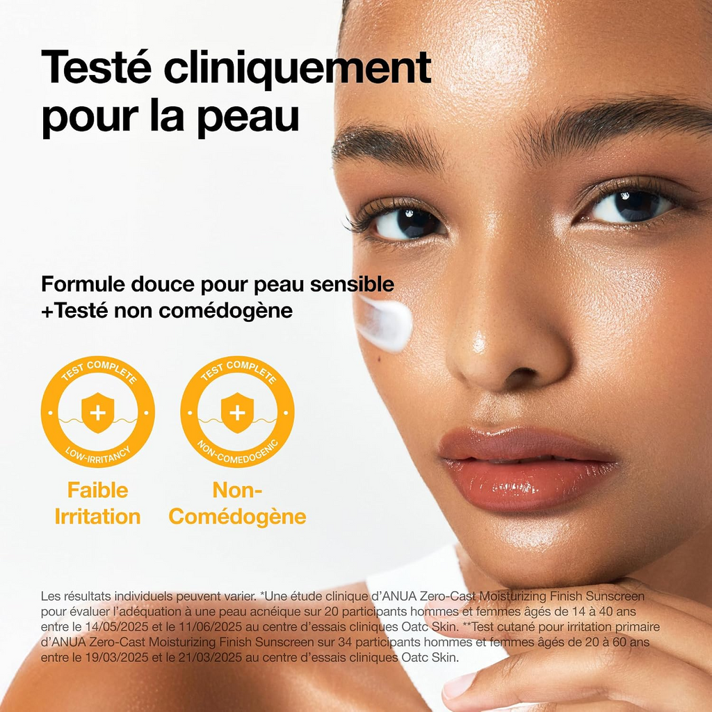 Anua Crème Solaire Fini Hydratant Zéro Effet Cire 50 ml