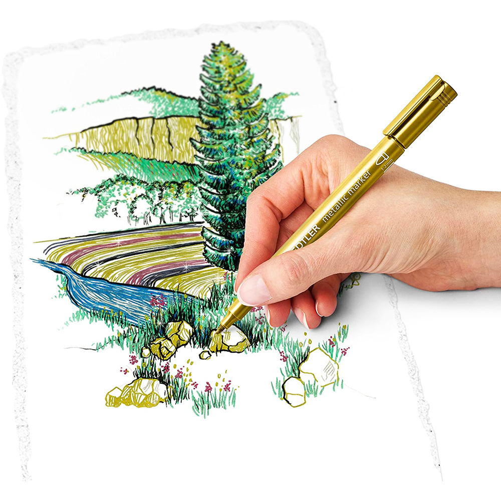 STAEDTLER Stylos Métalliques 8323 - Lot de 10 avec Présentoir