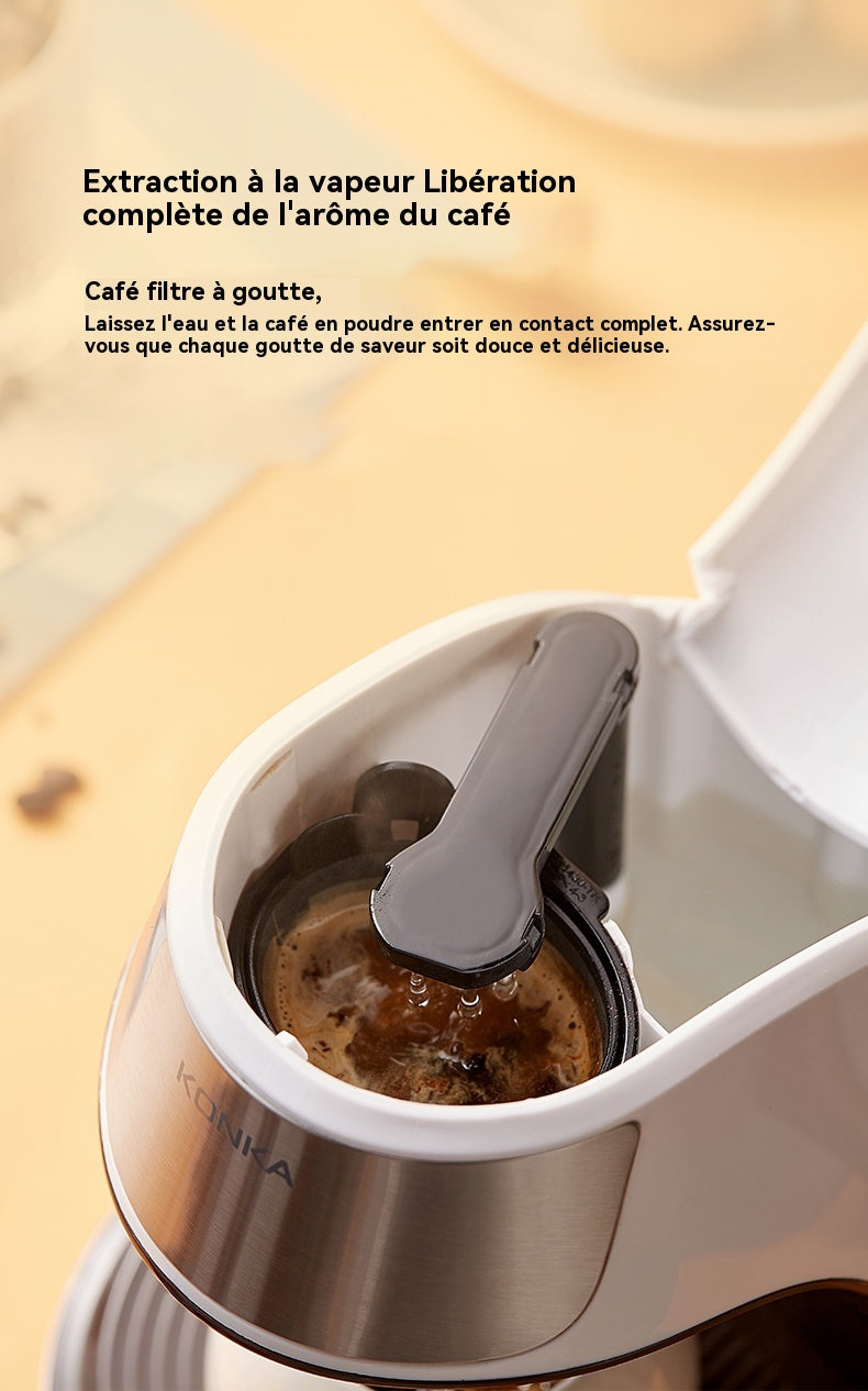 Konka Percolateur à café compact automatique 300 ml pour usage domestique, multifonction pour café et infusion aux fleurs