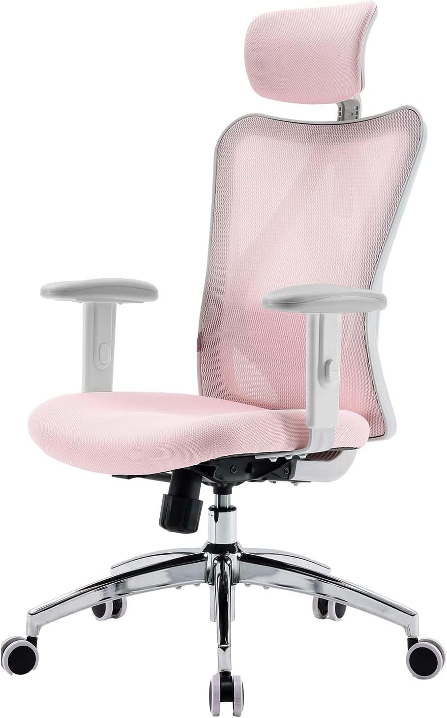 SIHOO M18 Chaise de bureau ergonomique avec appui-tête et lombaire réglables pivotante à haut dossier - Rose Morandi