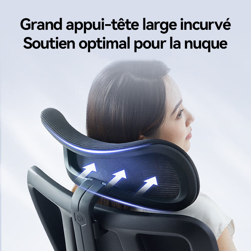 ochama x J.ZAO Z5 Soft Chaise ergonomique réglable 105°-140° avec support lombaire 4D, appuie-tête confortable et tissu en maille respirant