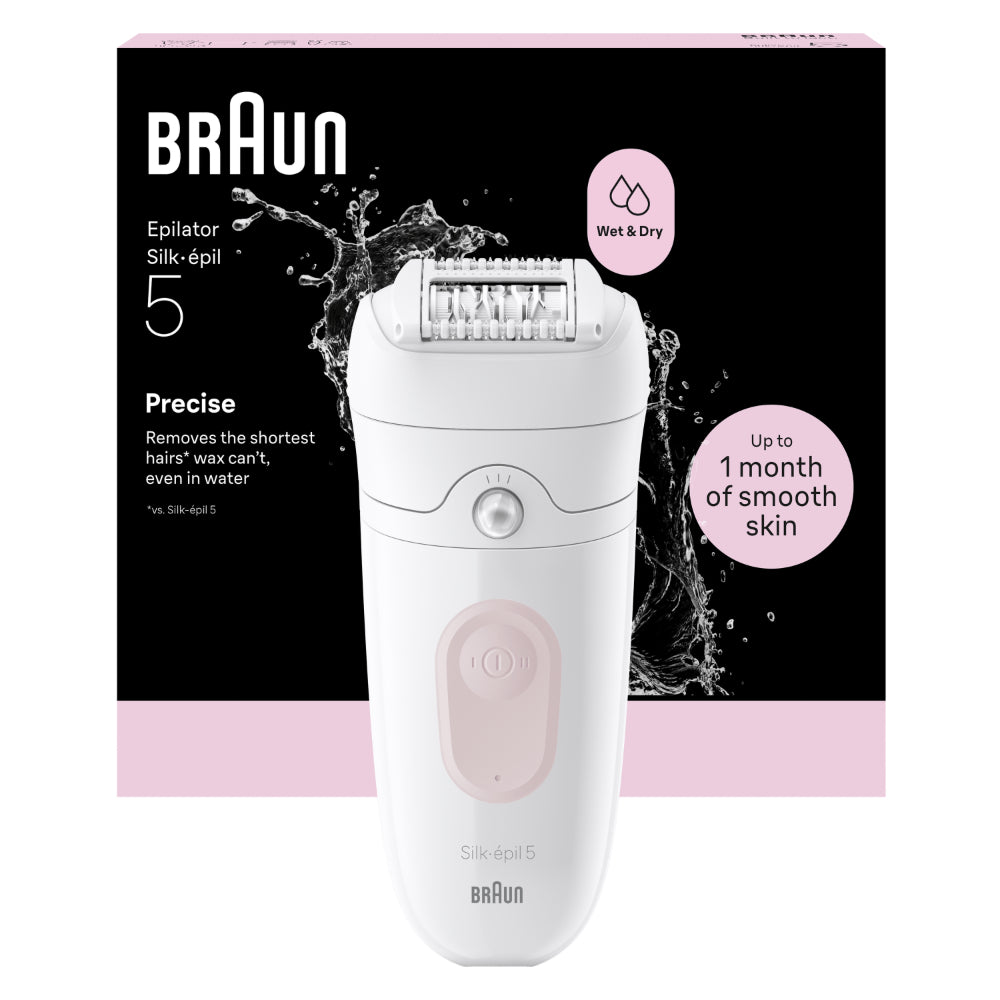 BRAUN Silk-epil 5 SE5-000 épilateur - 1 unité - rouleau de massage - utilisation à sec et sous l'eau - inclut un embout tondeuse