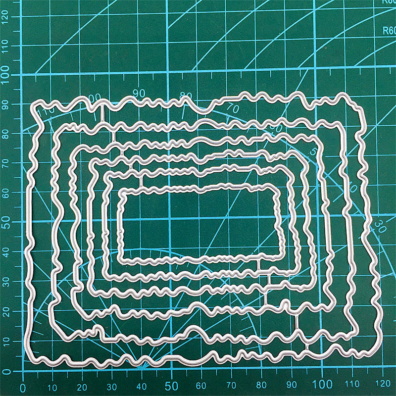 1 Set de Dies de Découpe pour Cadres Rectangulaires Dies en Métal pour Décoration et Création de Papier DIY Masque de Création pour Scrapbooking et Fabrication de Cartes