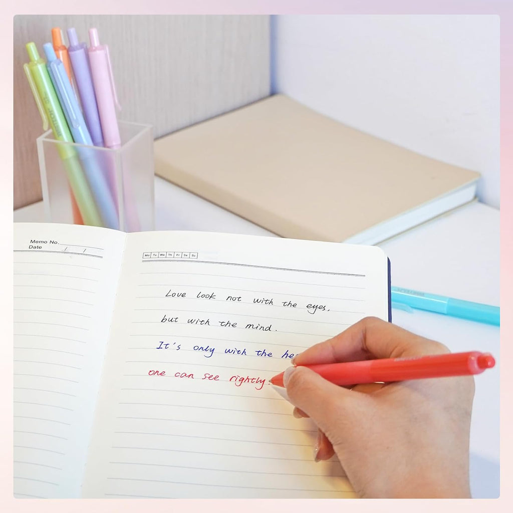 WRITECH Lot de 8 stylos rétractables à encre gel multicolore - 0,7 mm