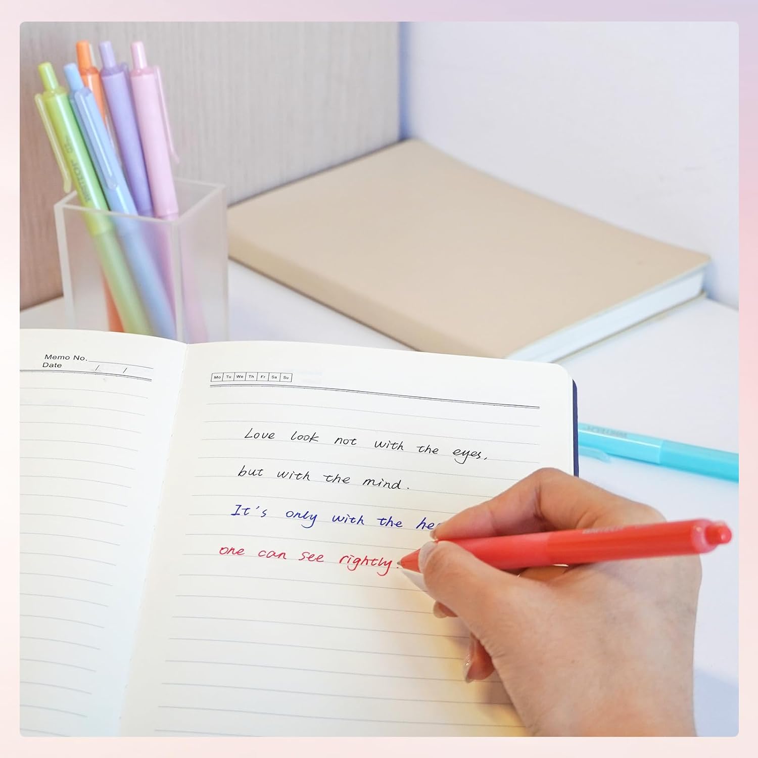 WRITECH Lot de 8 stylos rétractables à encre gel multicolore - 0,7 mm