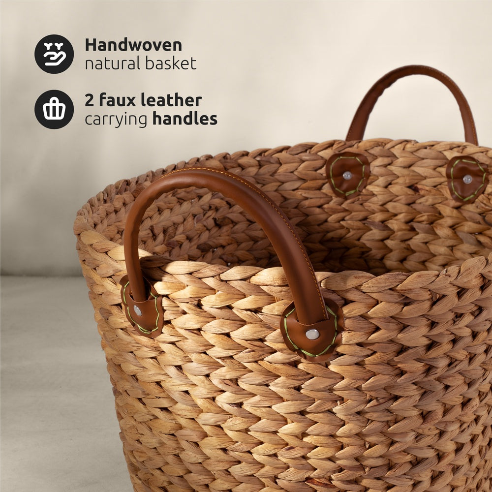 COMPACTOR Belize Panier de Rangement Naturel avec Poignées Taille XL