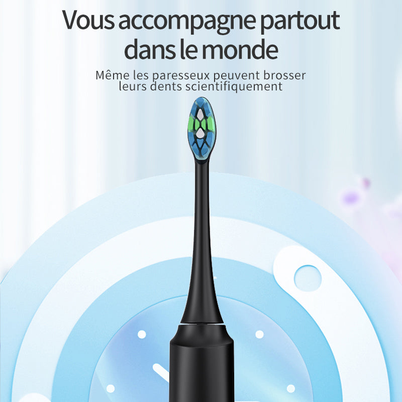 RUSHI R-C32 Brosse à dents électrique, tête de brosse sans cuivre - Noir