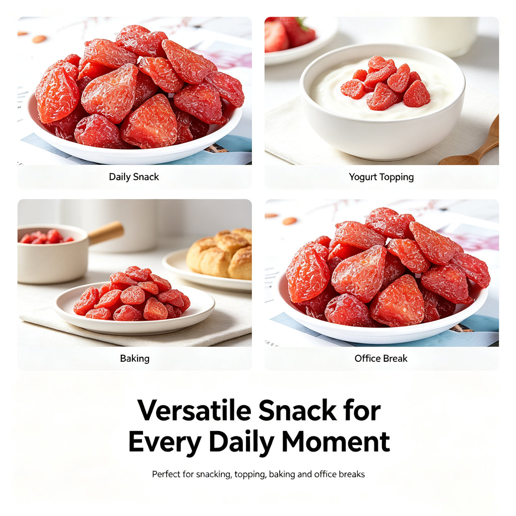 MUSHAN BASE Bai Cao Wei En-cas de fruits à la fraise 50 g