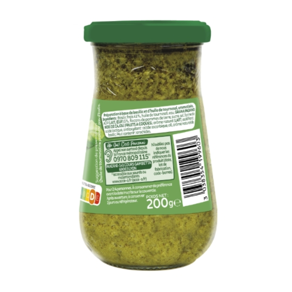 PANZANI Sauce pesto basilic extra frais - 200 g