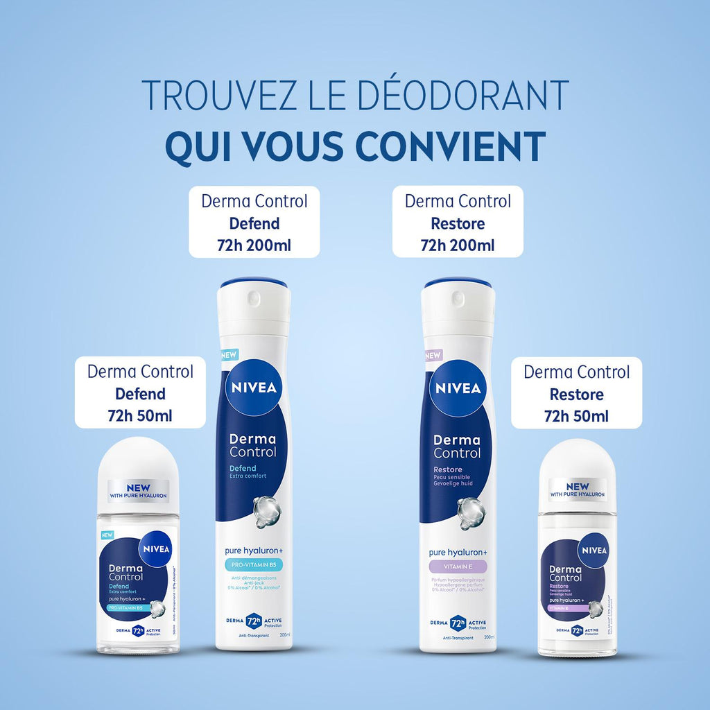 NIVEA Déodorant Femme Aisselles Derma Control Restore Protection 72h Spray 200ml