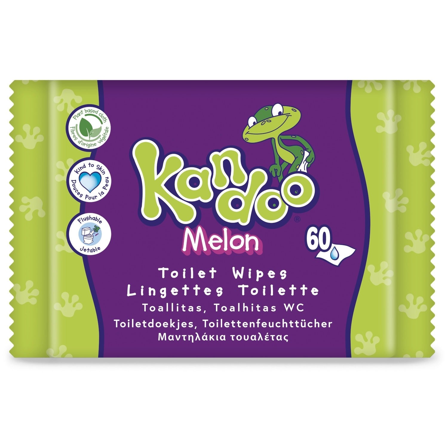 KANDOO Lingettes bébé Nettoyantes Fesses Bébé Melon 60 lingettes