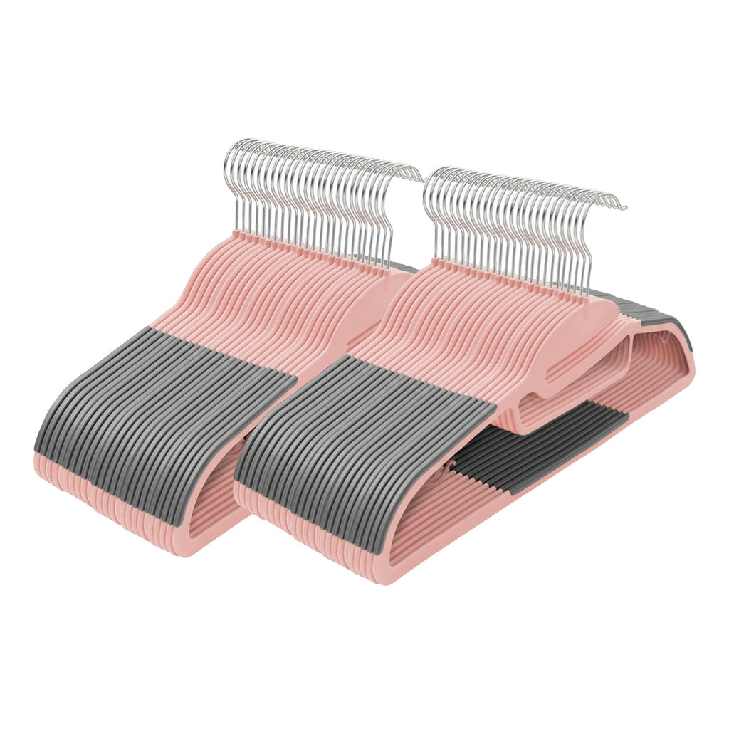 JOYFURNOS Lot de 50 cintres, cintres en plastique fins avec crochet antirouille pivotant à 360° et ouverture en forme de U pour un retrait facile des T-shirts