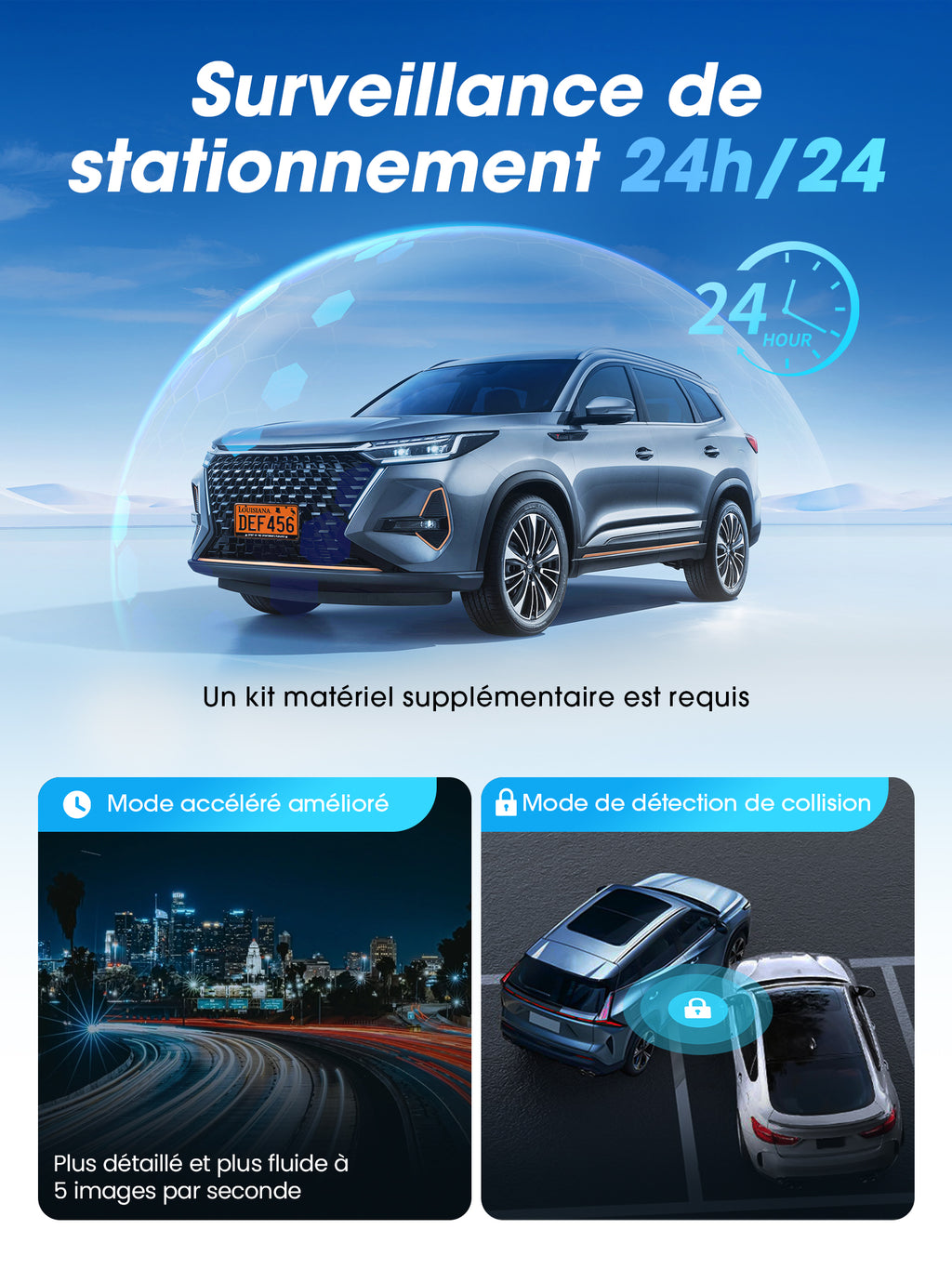 DDPAI Z60 Pro 4K Dashcam 3 pouces, enregistreur de voiture avec double caméra avant et arrière, STARVIS 2 IMX678, 60 FPS, HDR, eMMC 32 Go intégré, IA-ISP, vision nocturne, Wi-Fi 5 GHz, GPS, mode stationnement 24 h, 2 canaux