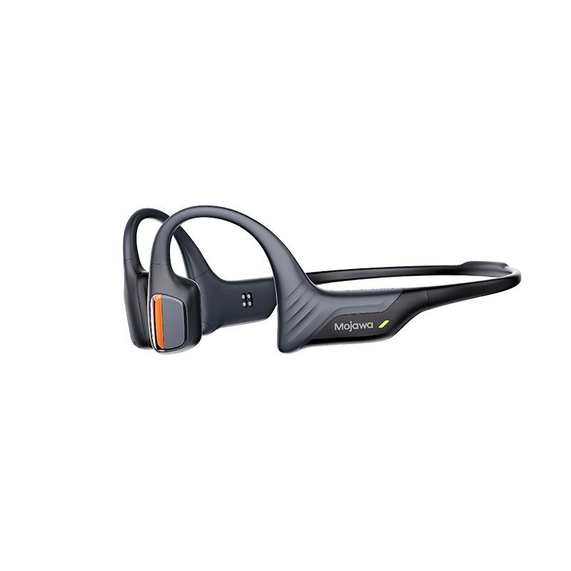 Mojawa Purra Run Casque de sport à conduction osseuse, casque Bluetooth oreilles libres avec micro, étanche IP67, basses profondes, commande vocale, maintien sécurisé pour course
