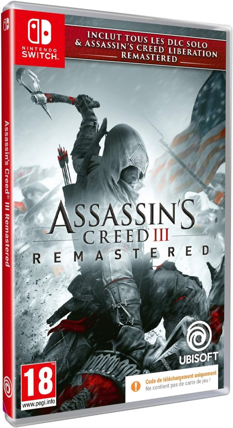 Assassin’s Creed III + Assassin’s Creed Liberation Remasterisés - Tous les DLC solo inclus - Code de téléchargement - Switch - Version Française