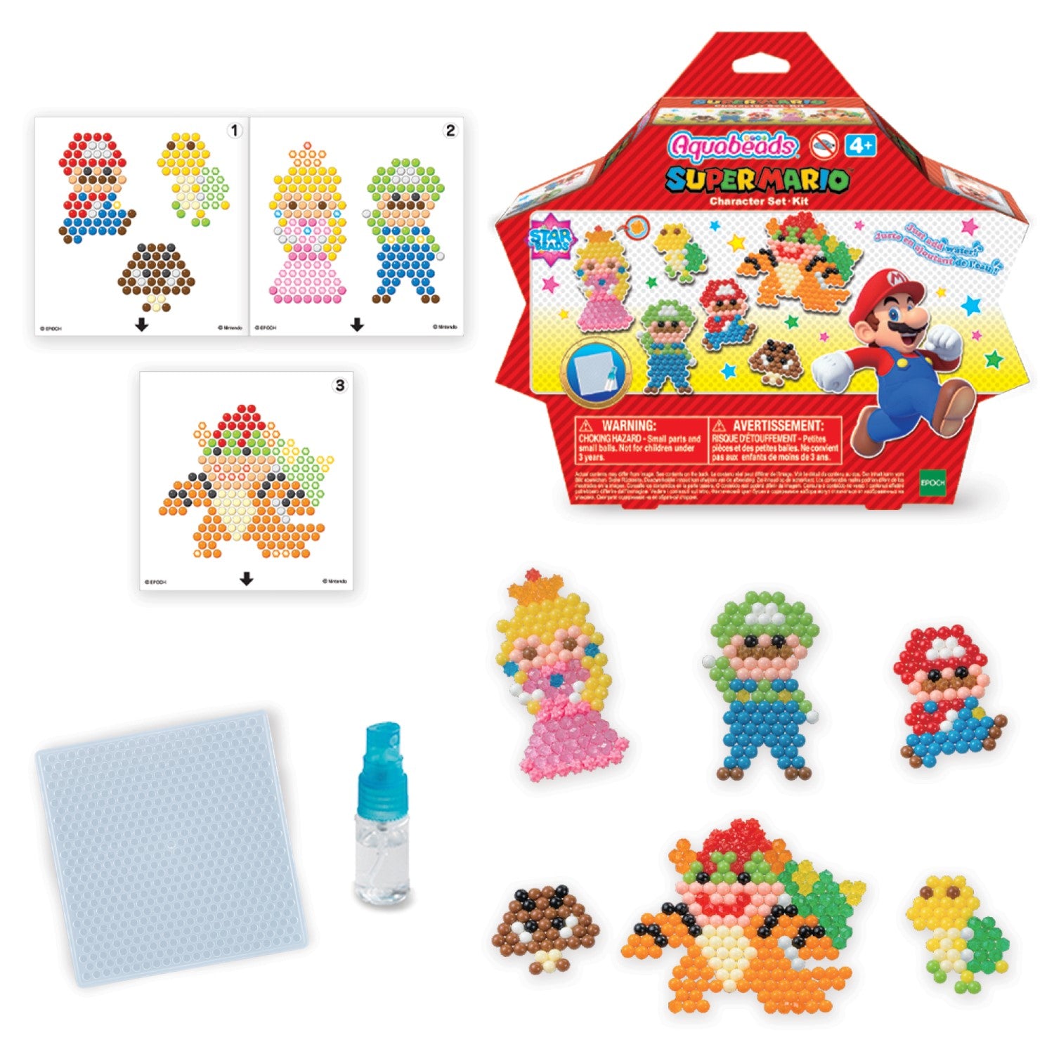Aquabeads Set de personnages Super Mario avec pack de perles étoiles