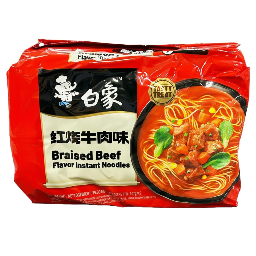Bai Xiang Nouilles saveur bœuf braisé - 107 g x 5