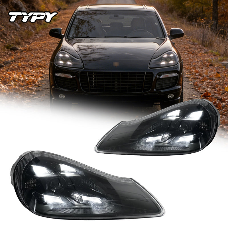 TYPY Phares avant LED matrice pour Porsche Cayenne 957 (2007-2010), feux de croisement, feux de jour (DRL), accessoires auto, installation Plug & Play
