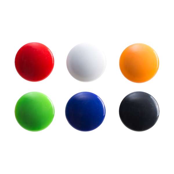 Deli Aimants ronds, couleurs variées, diamètre 30 mm - 1 tube