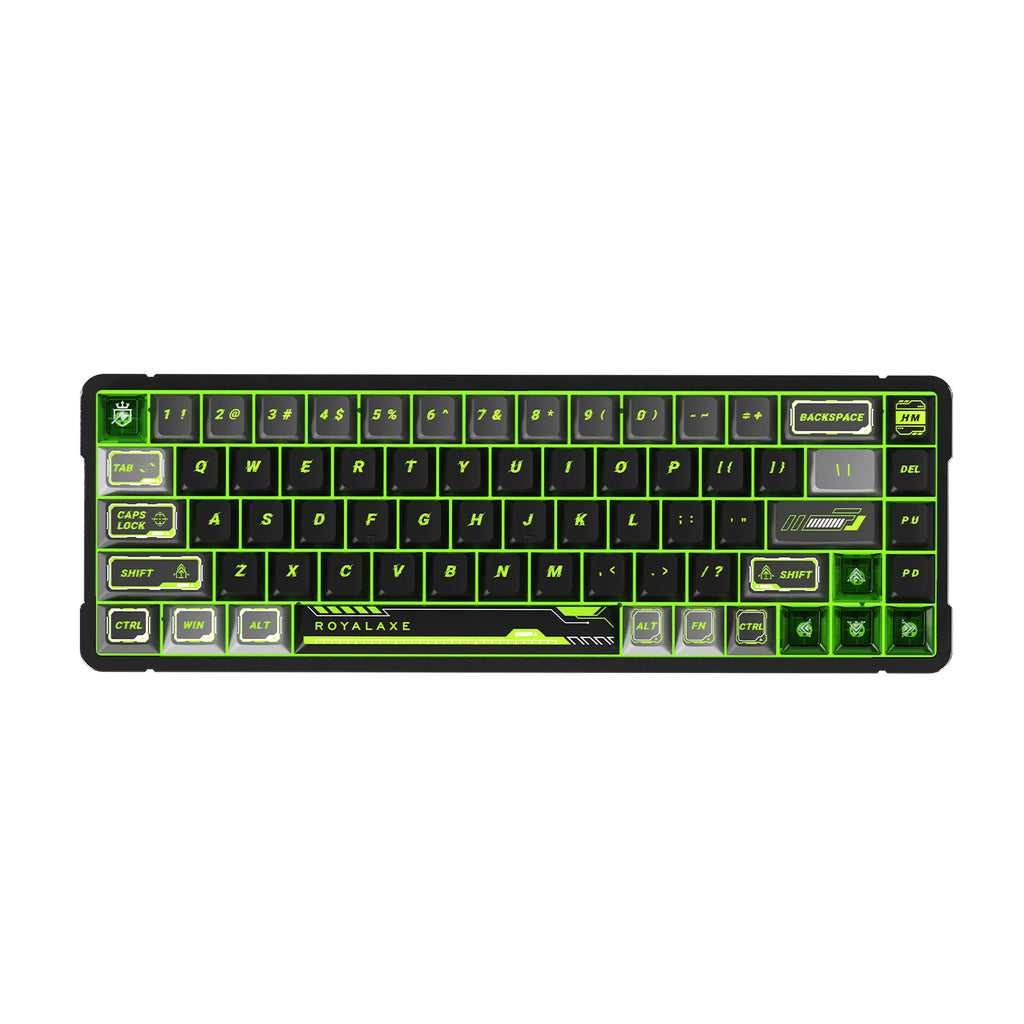 Clavier Royalaxe X68 Full Aluminium | Switchs Gateron Magnetic Jade | Disposition US Layout QWERTY | Clavier Mécanique Gamer Filaire RT FPS (Valorant, CS2)