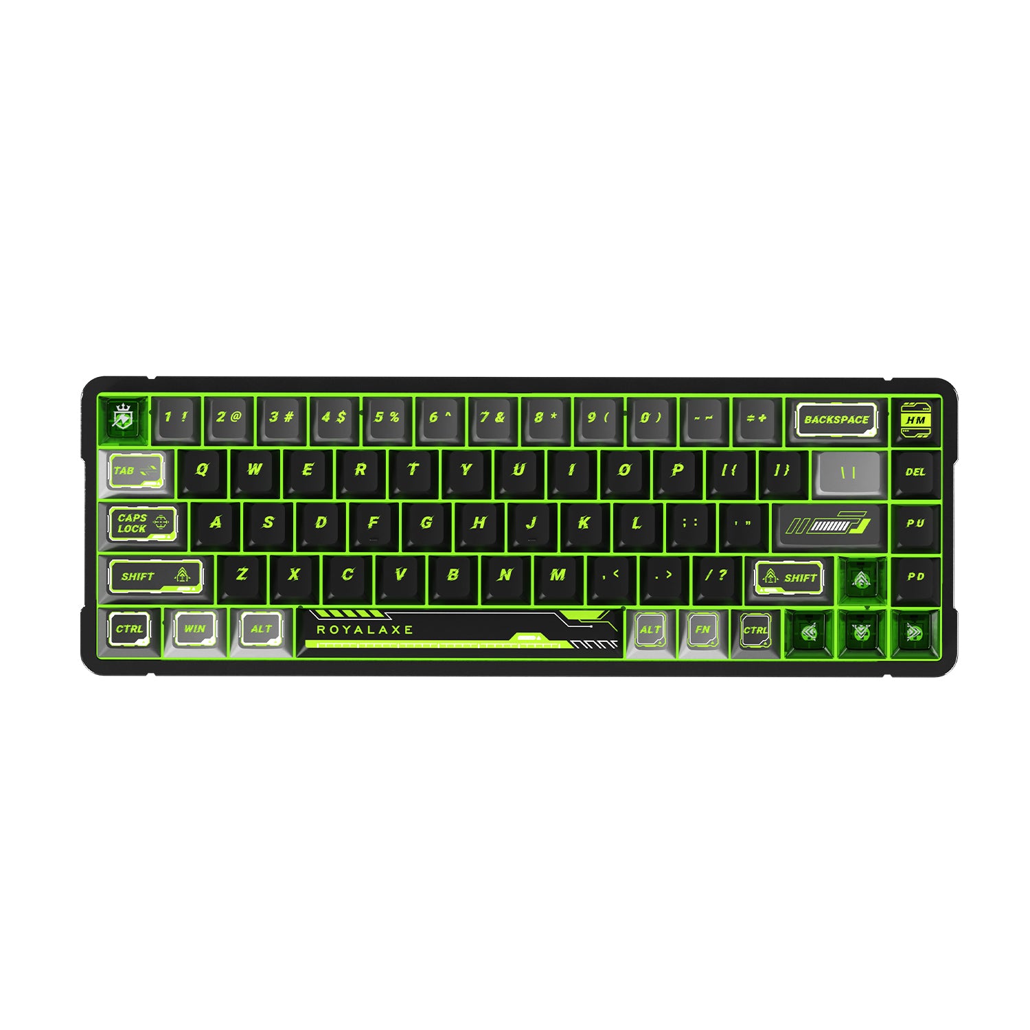 Clavier Royalaxe X68 Full Aluminium | Switchs Gateron Magnetic Jade | Disposition US Layout QWERTY | Clavier Mécanique Gamer Filaire RT FPS (Valorant, CS2)