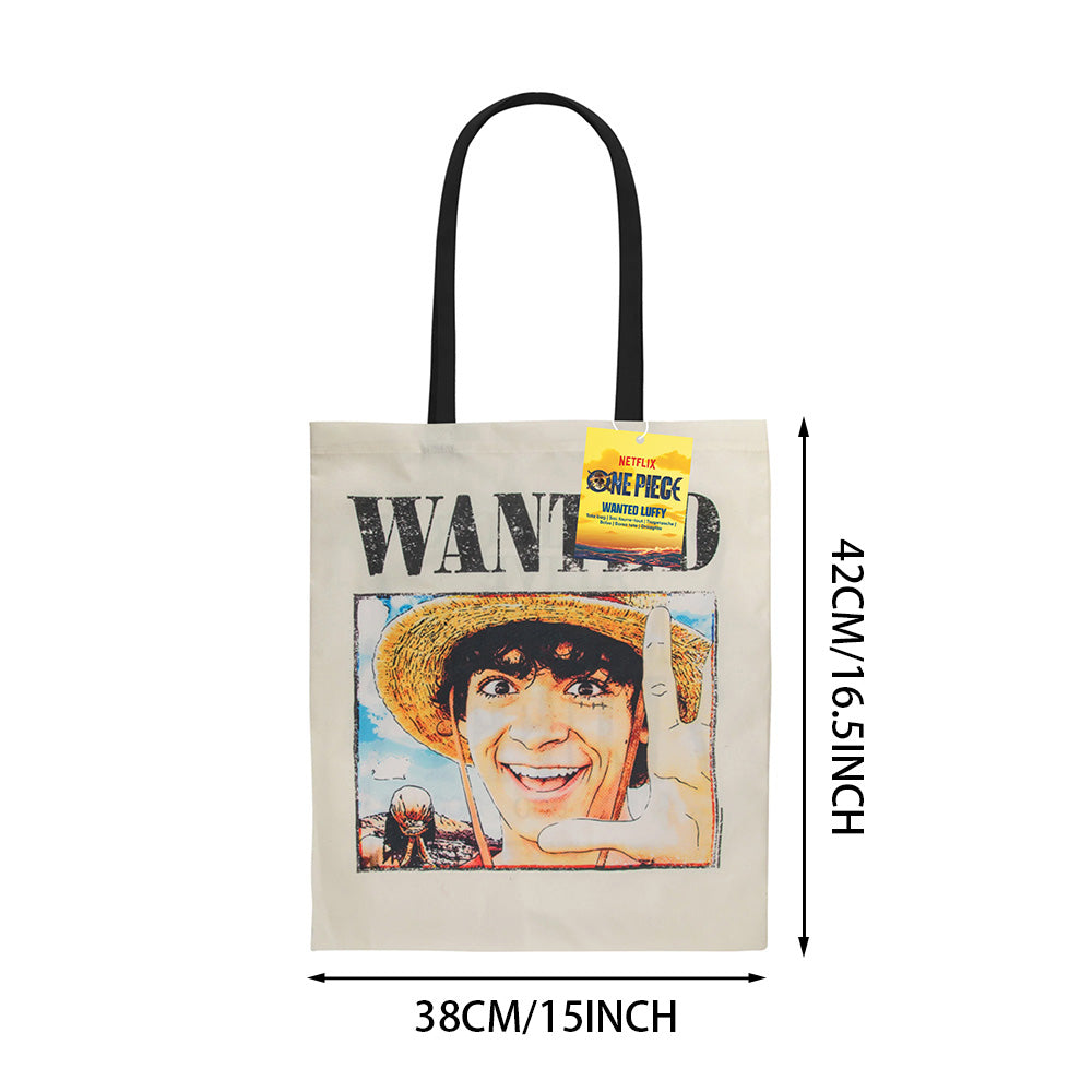 One Piece Monkey D. Luffy Sac Cabas Poster de Mise à Mort Anime Sac en Toile Double Face pour Femme Homme Sac à Bandoulière Graphique Manga 1 pc