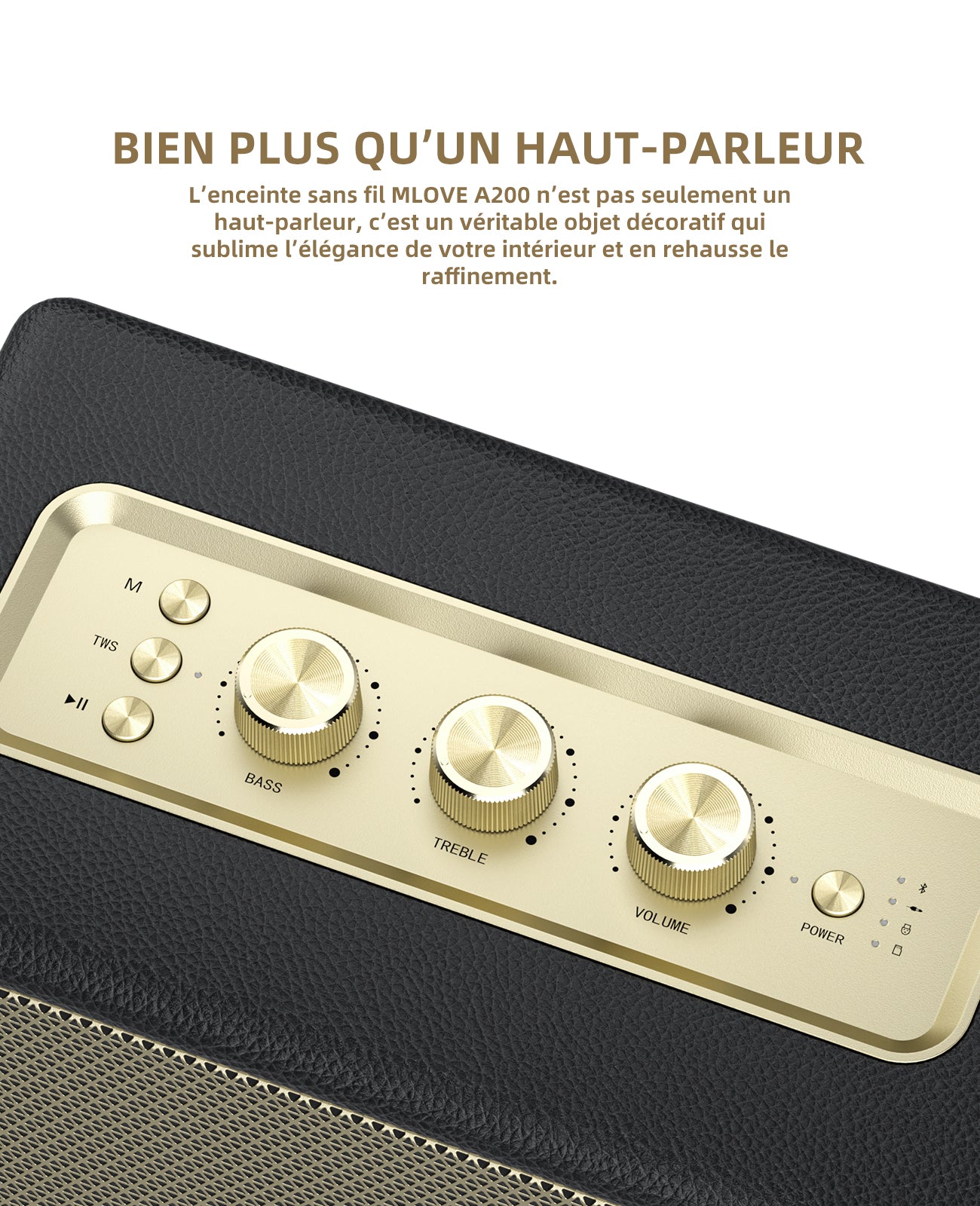Mlove A200 Enceinte Bluetooth portable - Noir