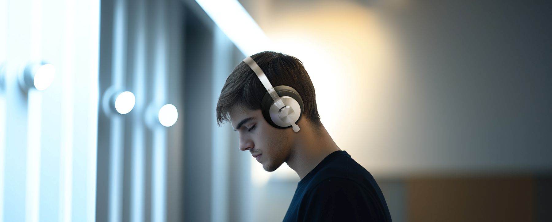 Muse M-298 SBL Casque Bluetooth circum-aural ANC avec 66 heures d'autonomie, USB-C, aux, appels mains libres et arceau confortable