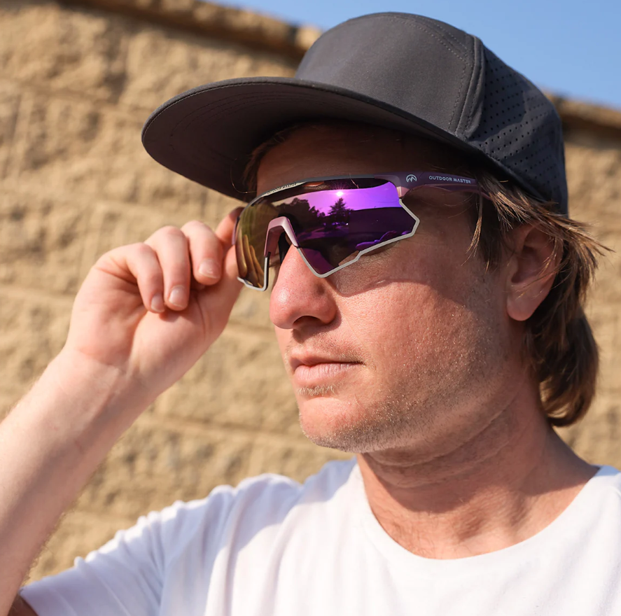 OutdoorMaster LARK SV Lunettes de cyclisme polarisées Violet nuit
