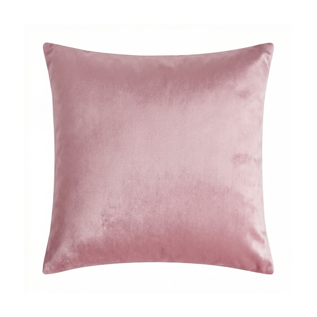 Deconovo Housse de coussin en velours néerlandais, coloris rose, 45 x 45 cm, 1 pièce